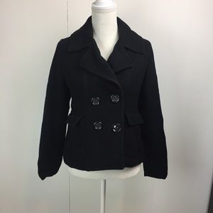 American Eagle Peacoat Sz Small Black Wool Blend